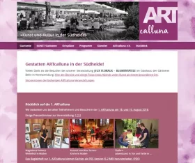 Screenshot Website: ARTcalluna e.V.