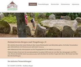 Screenshot Website: Heimatverein Bergen und Umgebung e.V.