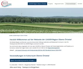 Screenshot Website: Kulturraum Oberes Örtzetal