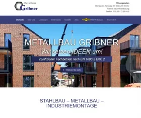 Screenshot Website: Metallbau Gribner GmbH & Co. KG