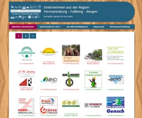 Screenshot Website: Interaktives Wirtschaftsportal mit Microsites
